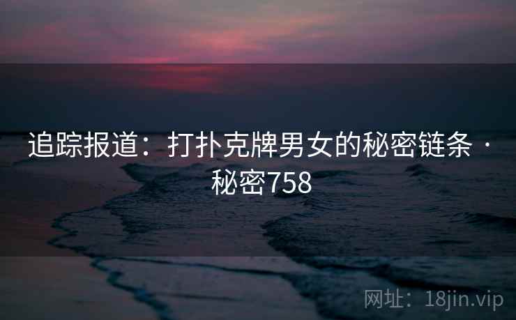 追踪报道：打扑克牌男女的秘密链条 · 秘密758