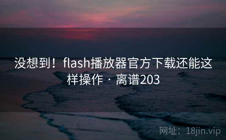 没想到!flash播放器官方下载还能这样操作 · 离谱203